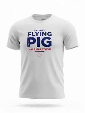 Asics 2022 Cincinnati Flying Pig Half Marathon Tech Shirt Gray Medium